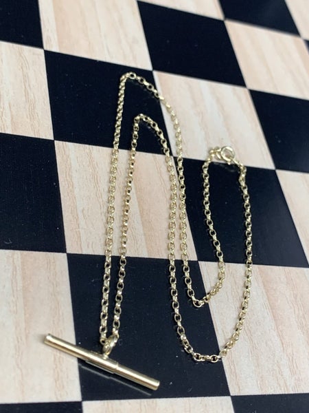"SWEET GIFT" 9ct Gold T Bar Fob Necklace *TIMELESS* Carousel 3