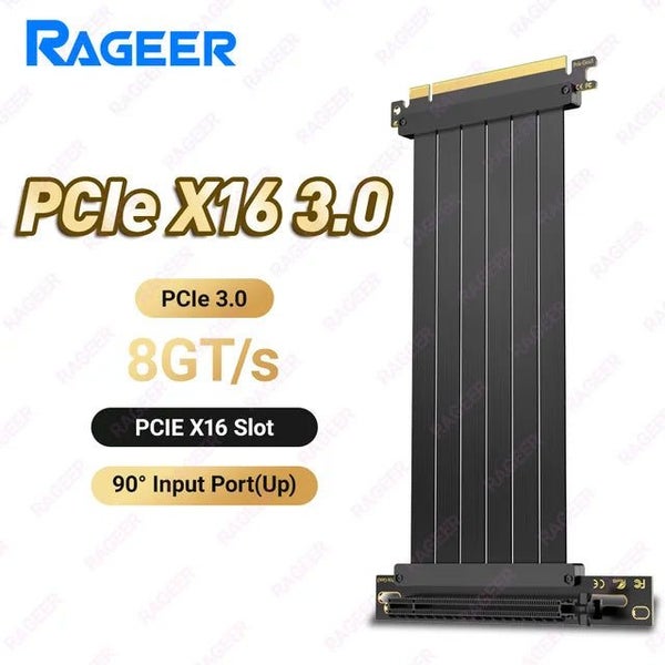 RAGEER PCIe 4.0/3.0 X16 High Speed Cable, GPU Extension Riser Connector for R... Carousel 1