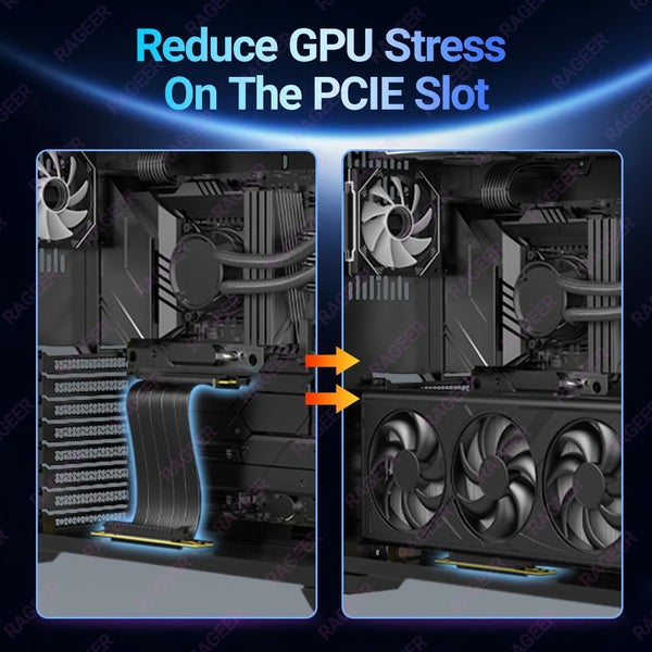 RAGEER PCIe 4.0/3.0 X16 High Speed Cable, GPU Extension Riser Connector for R... Carousel 7