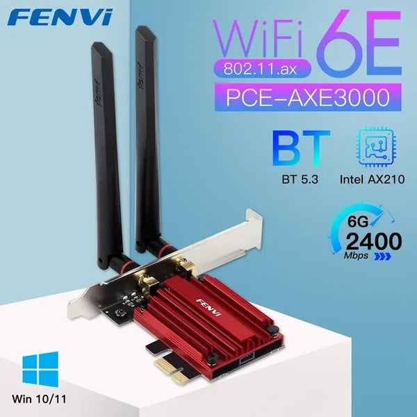 FENVI 6E AX210 5374Mbps Wireless PCIE Adapter Tri Band 2.4G/5G/6Ghz Compatibl... Carousel 1