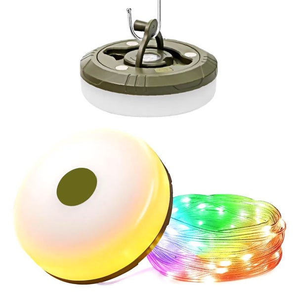 Rechargeable LED Camping Light with an 8m long retractable RGB Light String Carousel 2