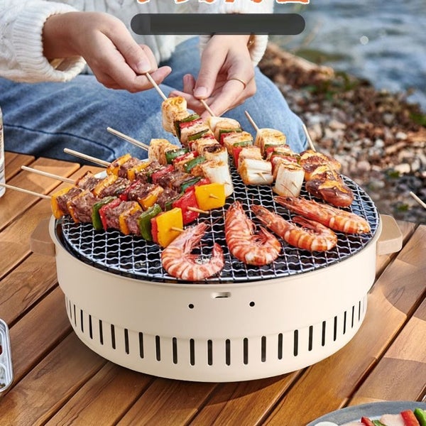 Charcoal Barbecue Gril Portable Charcoal BBQ Grill Stove Home Party Outdoor Carousel 1