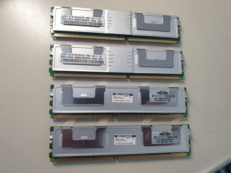 4GB Samsung (4x1GB) PC2-5300F HP Server RAM Carousel 1