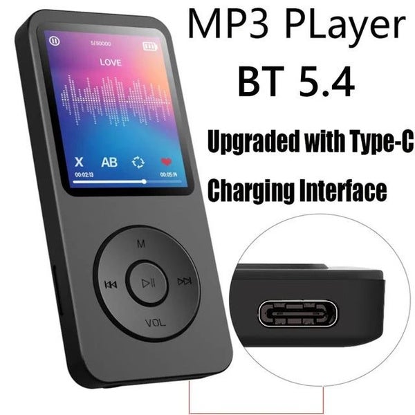 MP3 1.8 in Built-in Speaker HiFi Lossless Music Player Bluetooth 5.4 Type-C W... Carousel 1