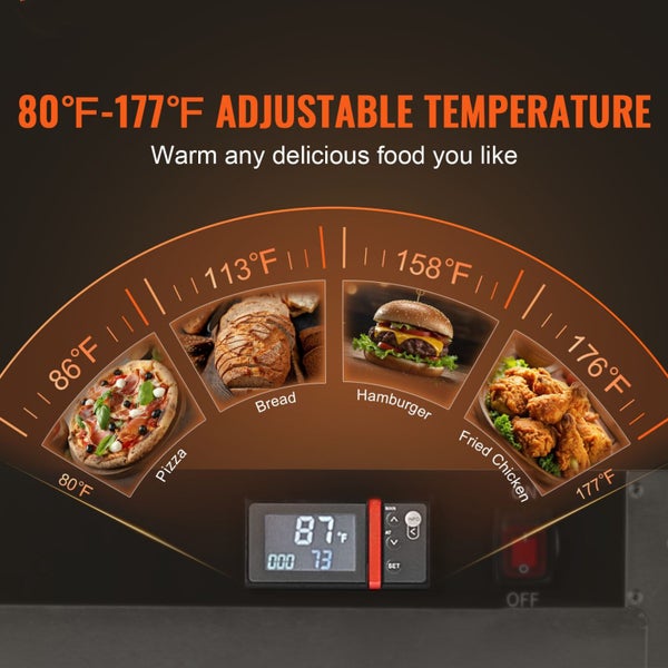 Hot Box Food Warmer 4-Tier Concession Warming Cabinet with Water Tray Carousel 2