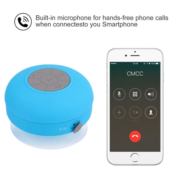 Mini Bluetooth Shower Speaker , Shower Wireless Speaker with Suction Cup Carousel 5
