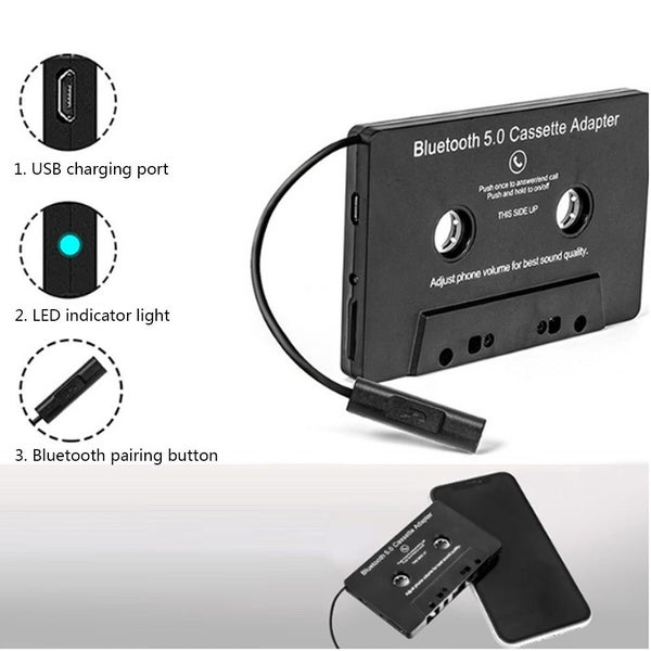 Universal 5.0 Tape Converter Car MP3/SBC/stereo Bluetooth Audio Cassette Play... Carousel 6