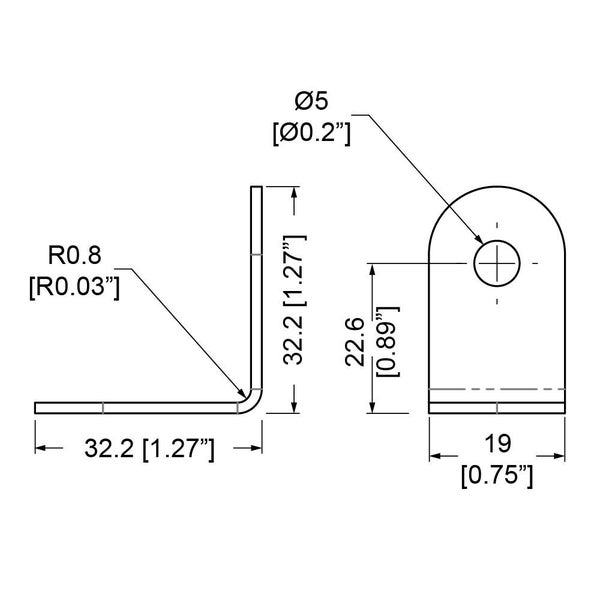 Penn Elcom - B0715Z - 2 Hole PennBrite Brace 32.2mm x 19mm. Carousel 2