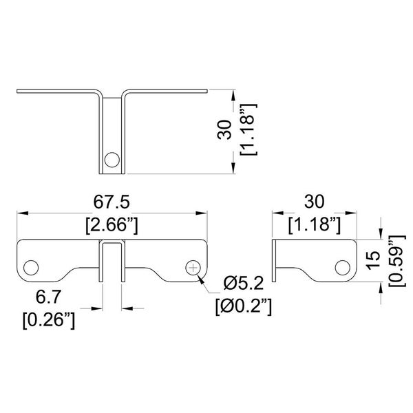 Penn Elcom - B1630Z - 3-Way Divider Brace for 6.5mm Panels Carousel 2