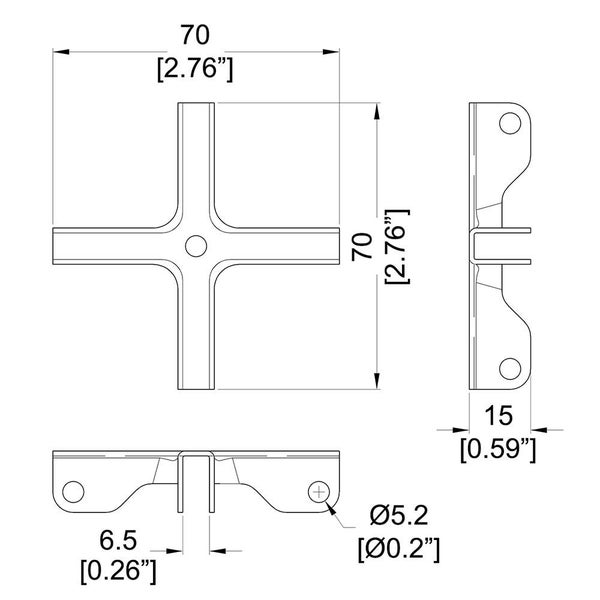Penn Elcom - B1640Z - 4-Way Divider Brace for 6.5mm Panels Carousel 2