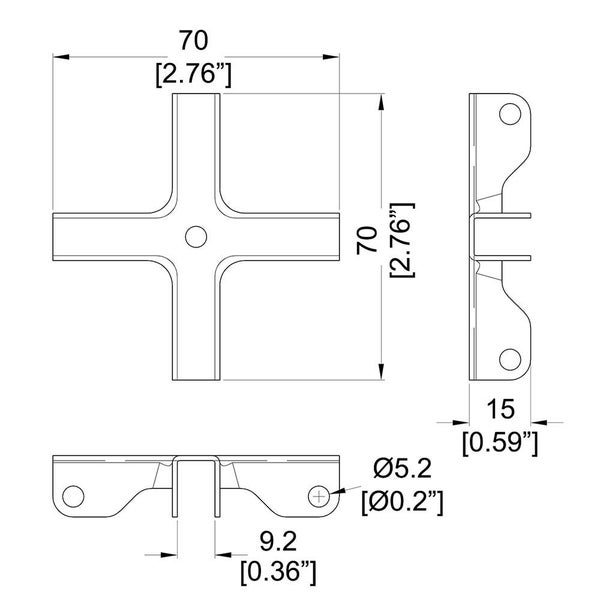 Penn Elcom - B1641Z - 4-Way Divider Brace for 9.2mm Panels Carousel 2