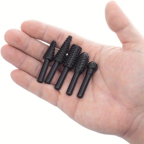 5/10pcs Wood Carving File Drill Bit 6mm Rotary Rasp Drill Bit Set DIY Tool Carousel 2