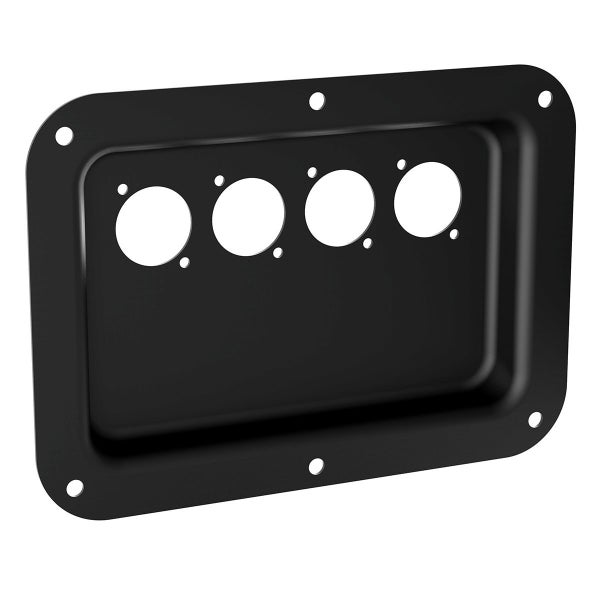 Penn Elcom - D024K - Dish Punched for 4 x D-Series Connectors - Black Carousel 1