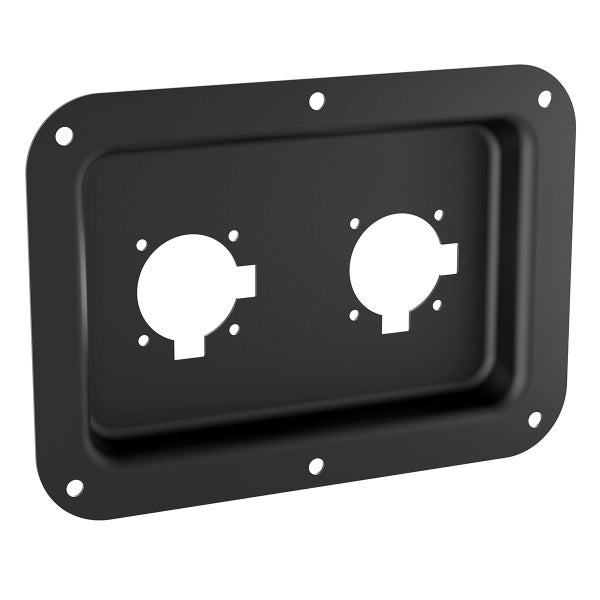 Penn Elcom - D028K - Dish Punched for 2 x EP or G-Series Connectors - Black Carousel 1