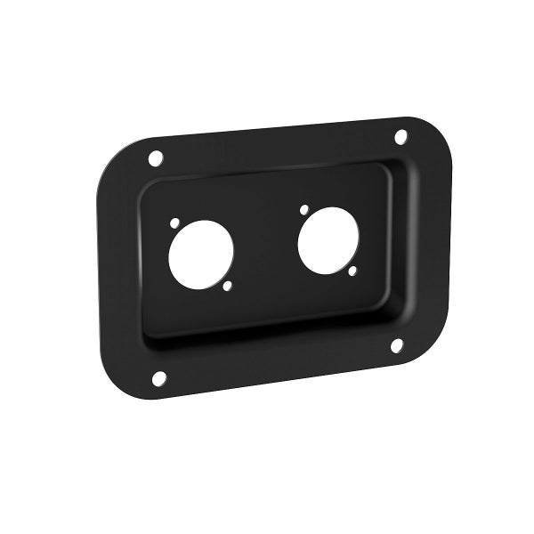 Penn Elcom - D0604K - Dish Punched for 2 x D-Series Connectors - Black Carousel 1