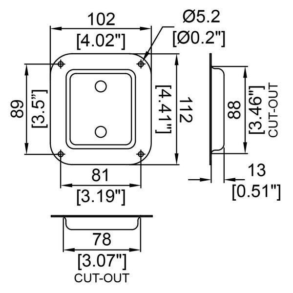 Penn Elcom - D0938K - Small Dish Punched for 2 x 1/4" Jack Connectors Carousel 2