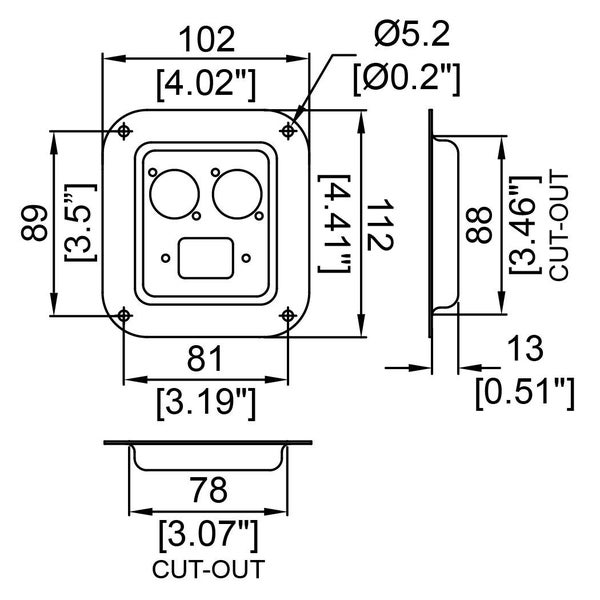 Penn Elcom - D0946-40K - Punched for 1 x IEC and 2 x D-Series Connectors - Bl... Carousel 2