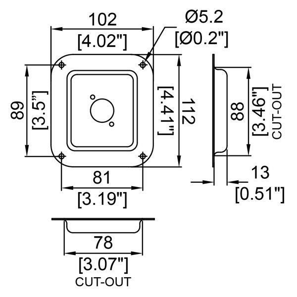 Penn Elcom - D0949K - Small Dish Punched for 1 x D-Series Connector - Black Carousel 2