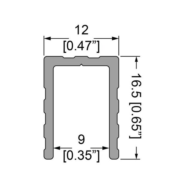 Penn Elcom - E2215 - Trim U-Shape For 9mm Panels - Sold as a 4M Length. Carousel 2