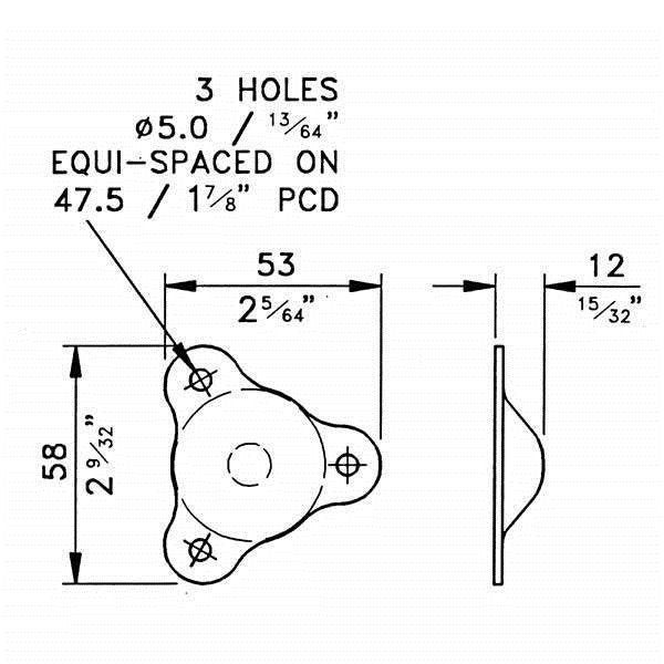 Penn Elcom - F0660Z - 3 Hole Male Foot. Carousel 2