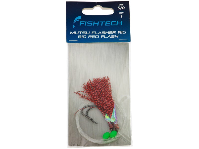 Size 5/0 Mutsu Flasher Rig - 2 Hook - Red n Ready - FISHTECH Carousel 1
