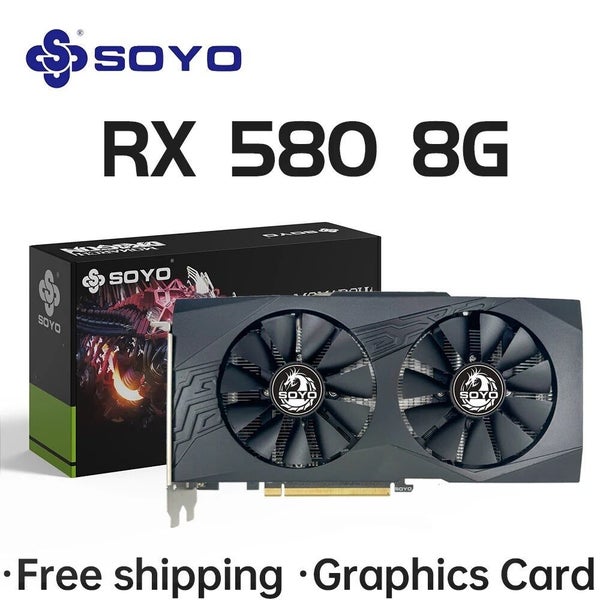 SOYO Graphics Cards Radeon RX580 GDDR5 Memory Video Gaming Card PCIE3.0x16 GP... Carousel 2