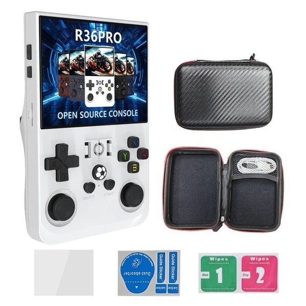 NEW R36PRO Retro Handheld Game Console ux System 3.5 Inch IPS Screen Portable... Carousel 1