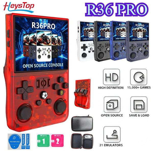 NEW R36PRO Retro Handheld Game Console ux System 3.5 Inch IPS Screen Portable... Carousel 2
