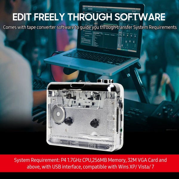 Music Player USB Converter Walkman MP3 Laptop PC for Vista Battery Cassette T... Carousel 2