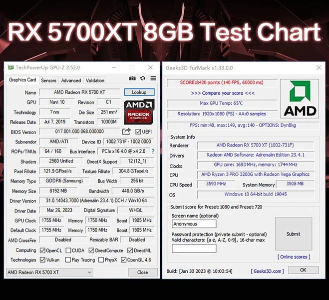 MLLSE AMD RX XT 8GB Placa De Graphics GPU GDDR6 256-bit 7nm game Video Card r... Carousel 7