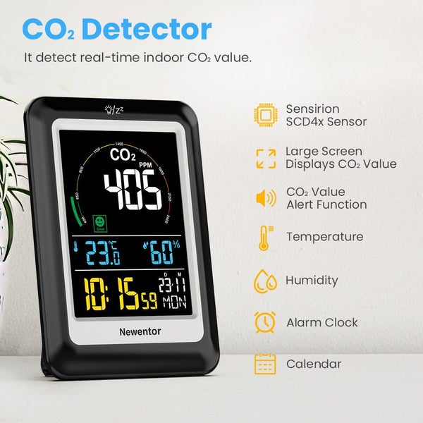 Newentor 5 in 1 Air Quality Monitor Multifunctional Real-time Dectect Carbon ... Carousel 2