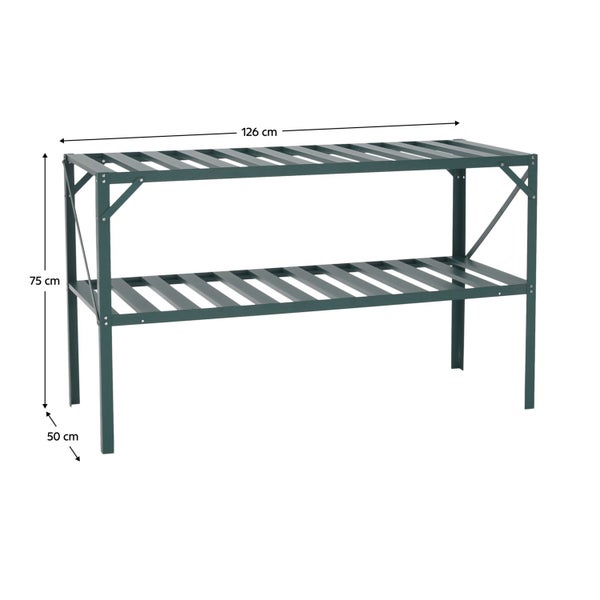 Two tier aluminium plant shelving Carousel 12