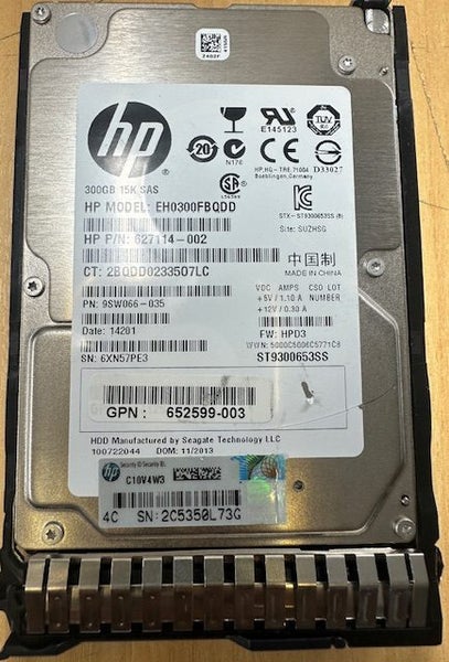 HPE 300GB 15kRPM 2.5in SAS 12G SFF SAS HDD for ProLiant G8 G9 G10 Carousel 2