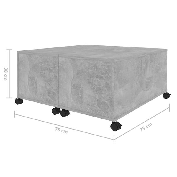 Coffee Table Concrete Grey 75X75x38 Cm Engineered Wood Coffee Tables Carousel 2