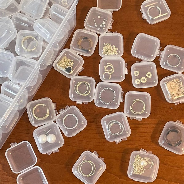 Jewelry Storage Containers Box 100 Pieces Transparent Portable Organizer For Sto Carousel 2