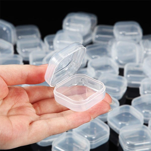 Jewelry Storage Containers Box 100 Pieces Transparent Portable Organizer For Sto Carousel 6