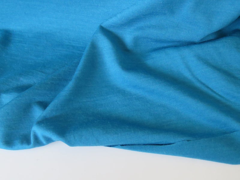 1.5m Belmont Teal 44% merino 43% tencel 13% nylon 150g jersey knit fabric Carousel 1