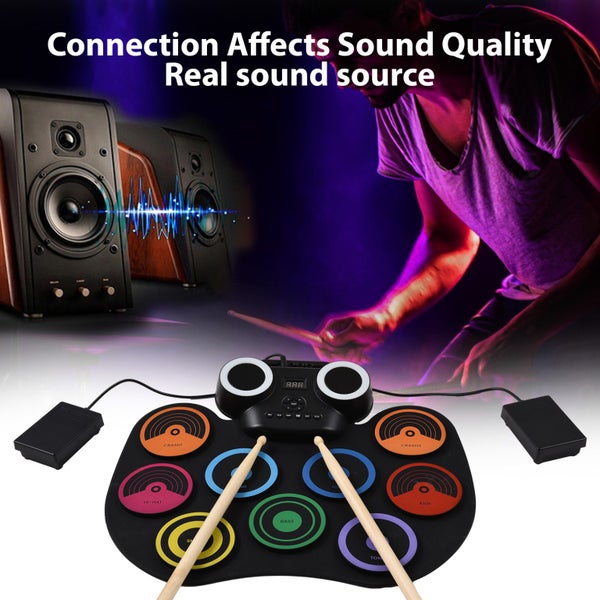 drum set electric drum set drums Electric Drum Set Portable Drum Pad Kit 9 Pads Carousel 1