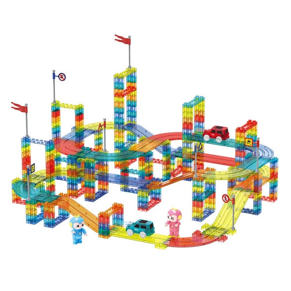 Kids 348PCS Magnetic Tiles Blocks Railcar Building Toys STEM Children Gift Play Carousel 1