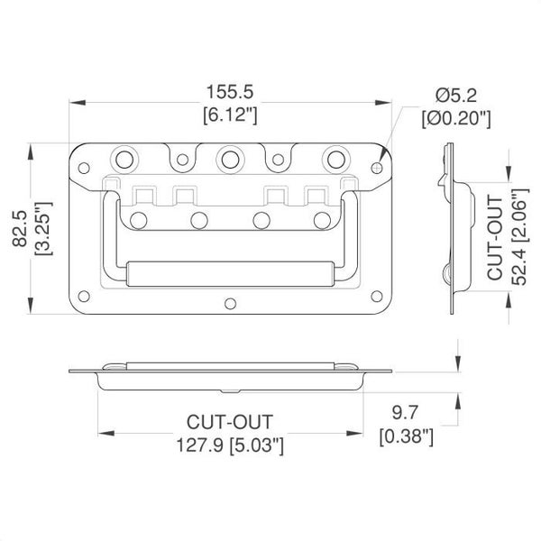 Penn Elcom - H7148K - Slim Lid Rivet Protected Recessed Handle Carousel 2