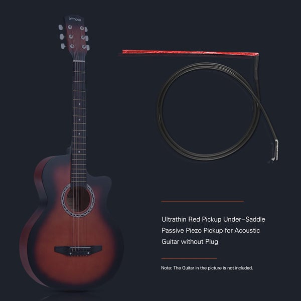 acoustic guitar Ultrathin Red Pickup Under-Saddle Passive Piezo Film Pickup for Carousel 1