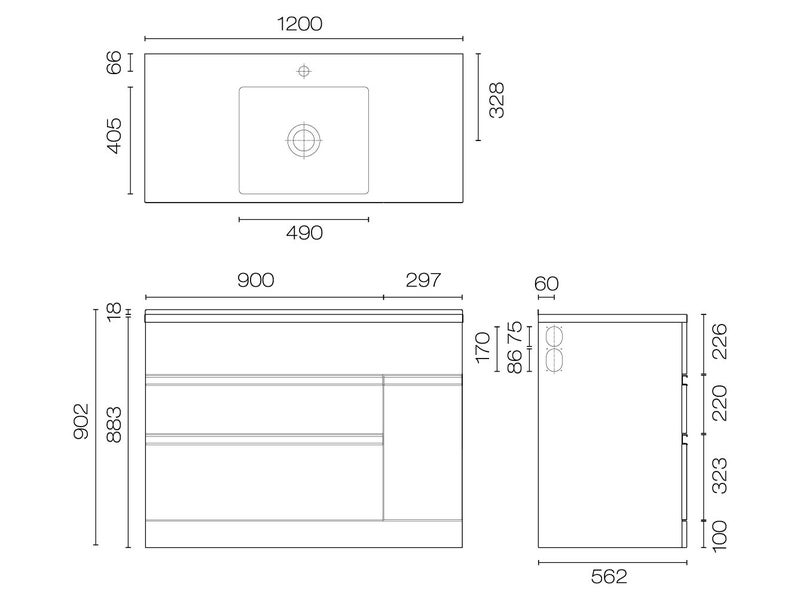 Vaskeri 1200 Laundry Tub 2 Drawer/1 Door Was $1799 Carousel 5