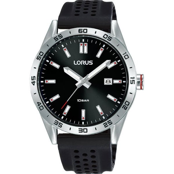 Lorus Mens Sport Silicone Strap Watch - Black Carousel 1