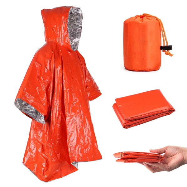 Survival PONCHO: Reusable Emergency Thermal PONCHO (Waterproof) + Bag Carousel 1