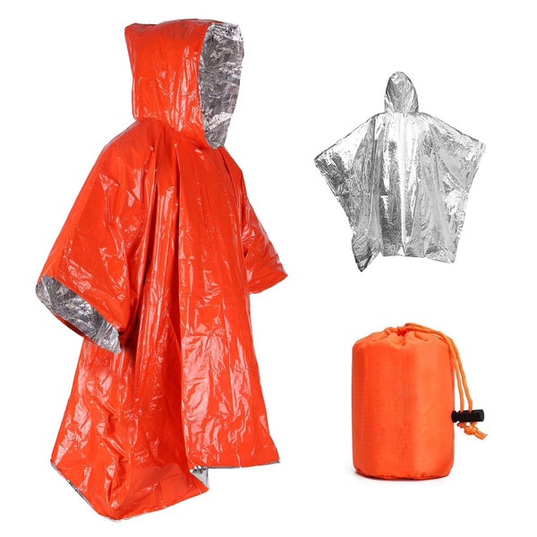 Survival PONCHO: Reusable Emergency Thermal PONCHO (Waterproof) + Bag Carousel 2