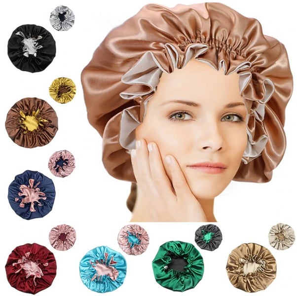 Satin Bonnet Silk Sleep Cap Reversible Hair Bonnet for Sleeping Carousel 2