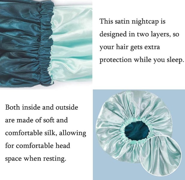 Satin Bonnet Silk Sleep Cap Reversible Hair Bonnet for Sleeping Carousel 7
