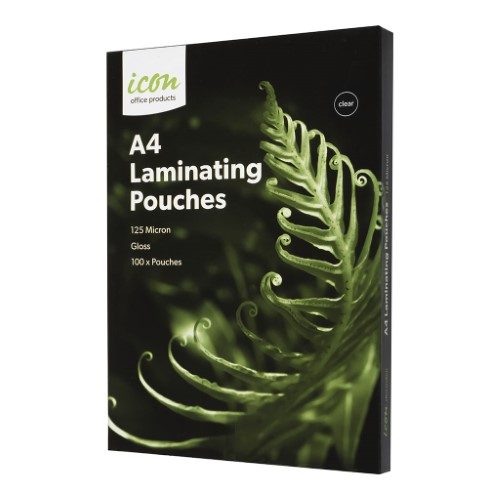 Icon Laminating Pouches A4 Gloss 125mic Pack 100 Carousel 1