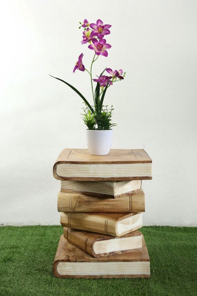 Wooden Book Table White Pages Carousel 1