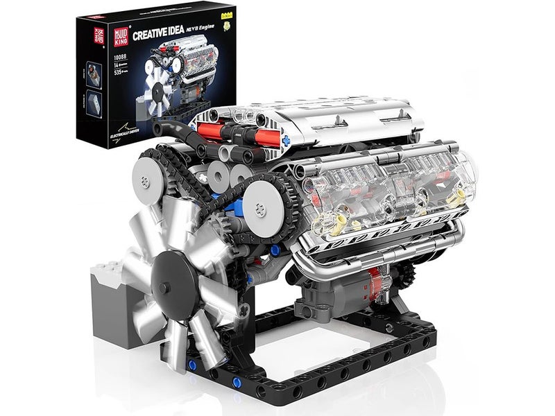 V8 Engine Model Kit Build Your Own STEM Mini V8 Model Engine Building Blocks Set Carousel 1
